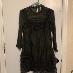 Crotched and Lace Mini Dress